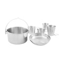 Tatonka Mini Set II compact camping cookware kit 6pcs stainless outdoor cooking - GoMilitar