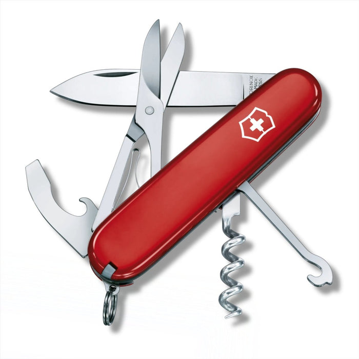 Victorinox Compact Swiss 91 mm rotes Multitool-Taschenmesser mit 15 Funktionen, einschließlich Schere und Korkenzieher