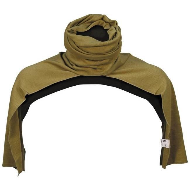 Scarf khaki original Dutch army khaki neck tube merino wool knit
