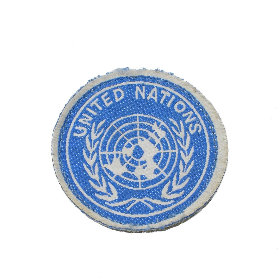 Original Vereinte Nationen Loop Patch rund Klett Patch Outdoormarke blau weiß NEU