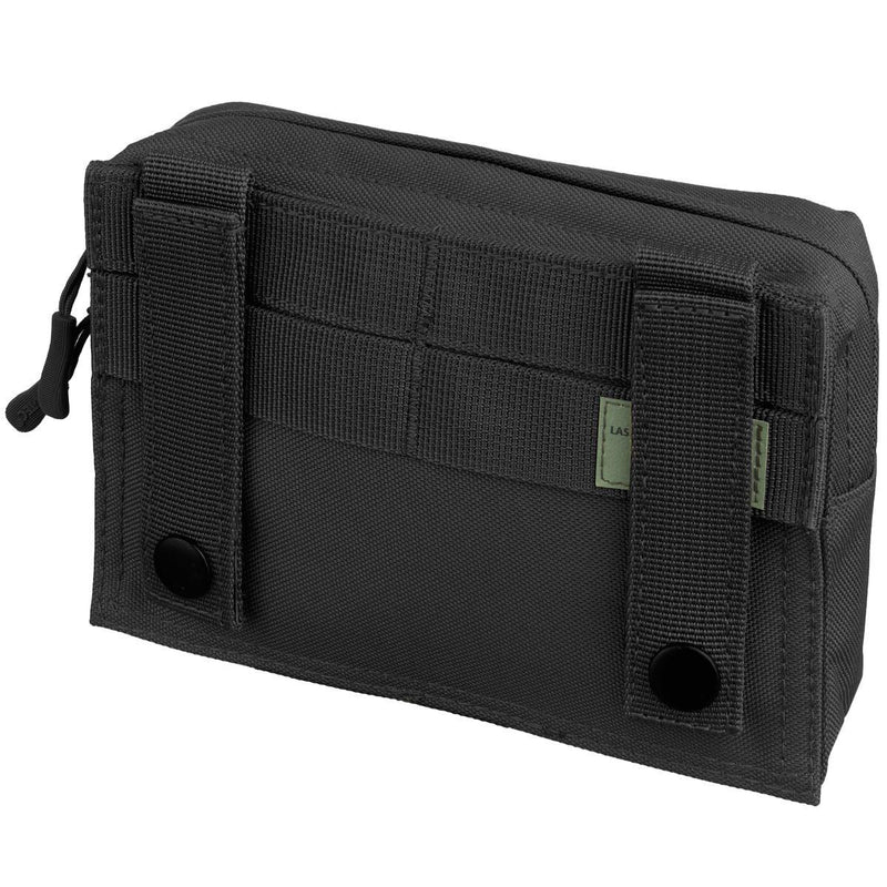 MIL-TEC tactical utility laser cut belt pouch type black webbing bag small two straps for belt or Molle system