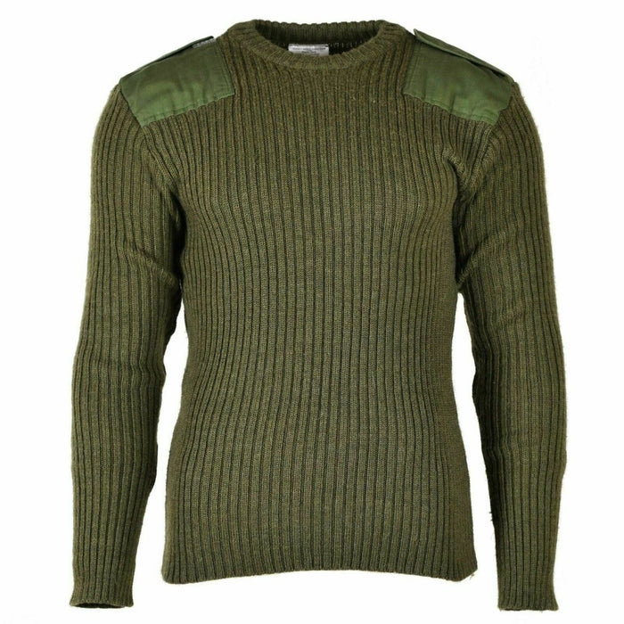 Pullover der britischen Armee Commando Green Olive Pullover Wollmischung Herrenpullover